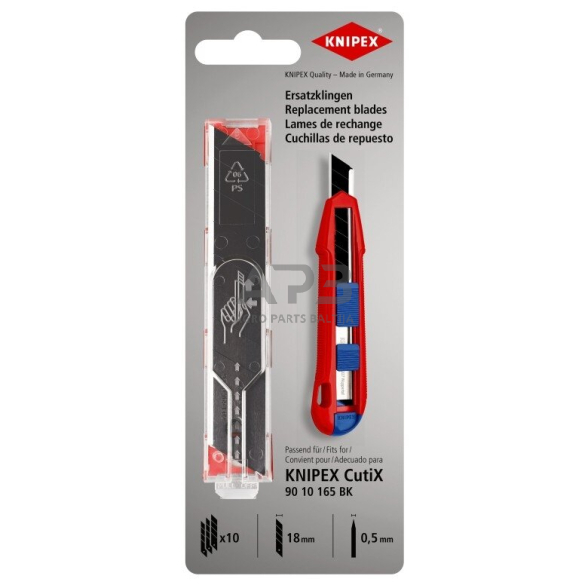 Geležtė nulaužiama peiliui 18mm (10vnt) KNIPEX Geležtė nulaužiama peiliui 18mm (10vnt) KNIPEX