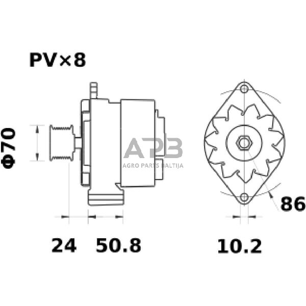 Generatorius Mahle 14V 120A MG1046 1