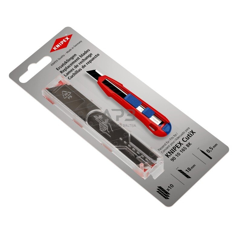 Geležtė nulaužiama peiliui 18mm (10vnt) KNIPEX 1 Geležtė nulaužiama peiliui 18mm (10vnt) KNIPEX 1