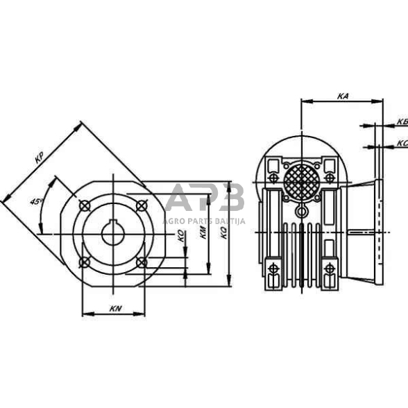 Sliekinio reduktoriaus išėjimo flanšas FL GMR 063 GMR9063FL 1 Sliekinio reduktoriaus išėjimo flanšas FL GMR 063 GMR9063FL 1