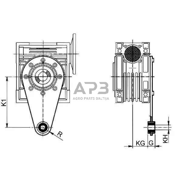 Sliekinio reduktoriaus sukimo momento svirtis GMR 030 GMR9030DMS 1 Sliekinio reduktoriaus sukimo momento svirtis GMR 030 GMR9030DMS 1