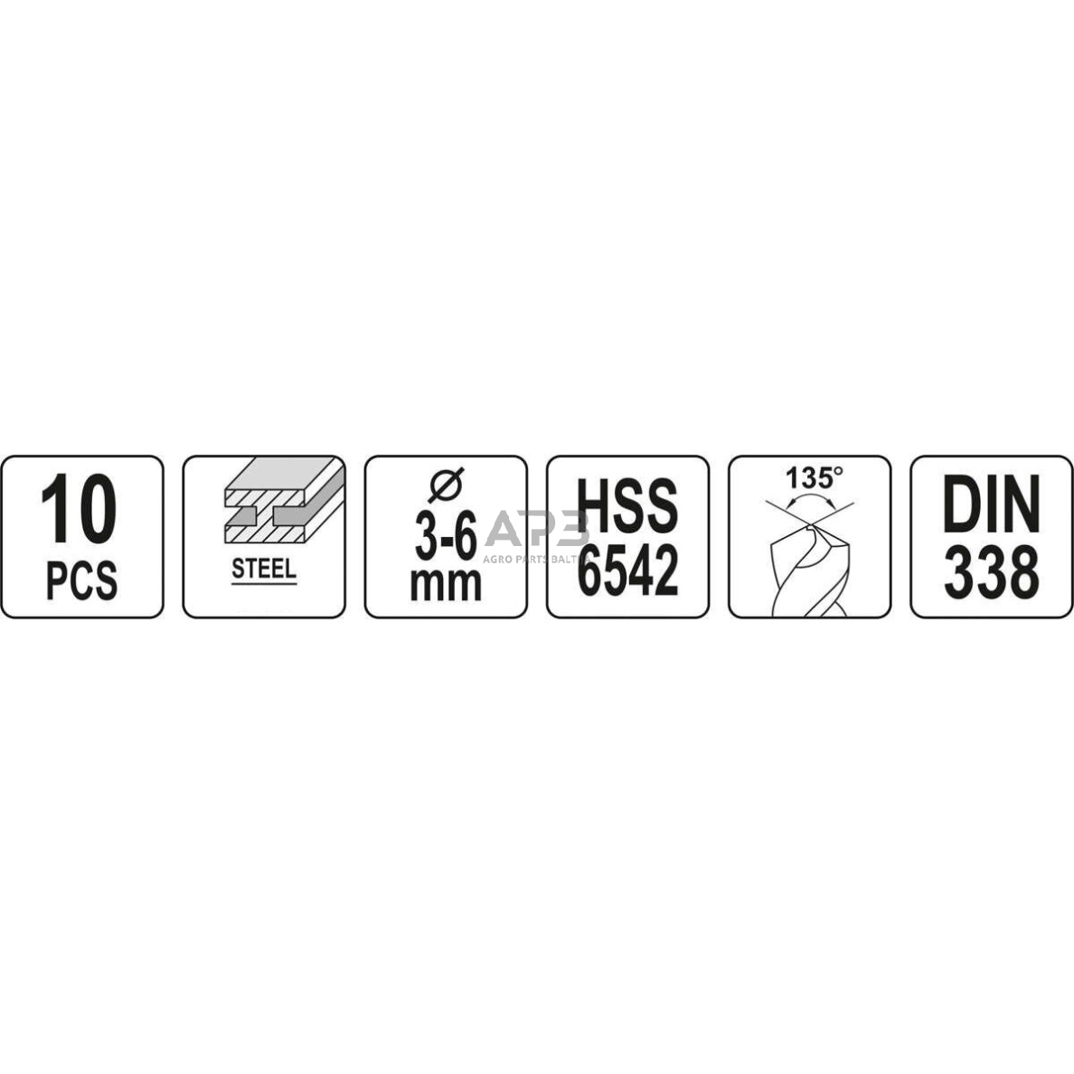 Grąžtų rinkinys HSS dvipusiai (10vnt) 3.0-6.0mm 2 Grąžtų rinkinys HSS dvipusiai (10vnt) 3.0-6.0mm 2