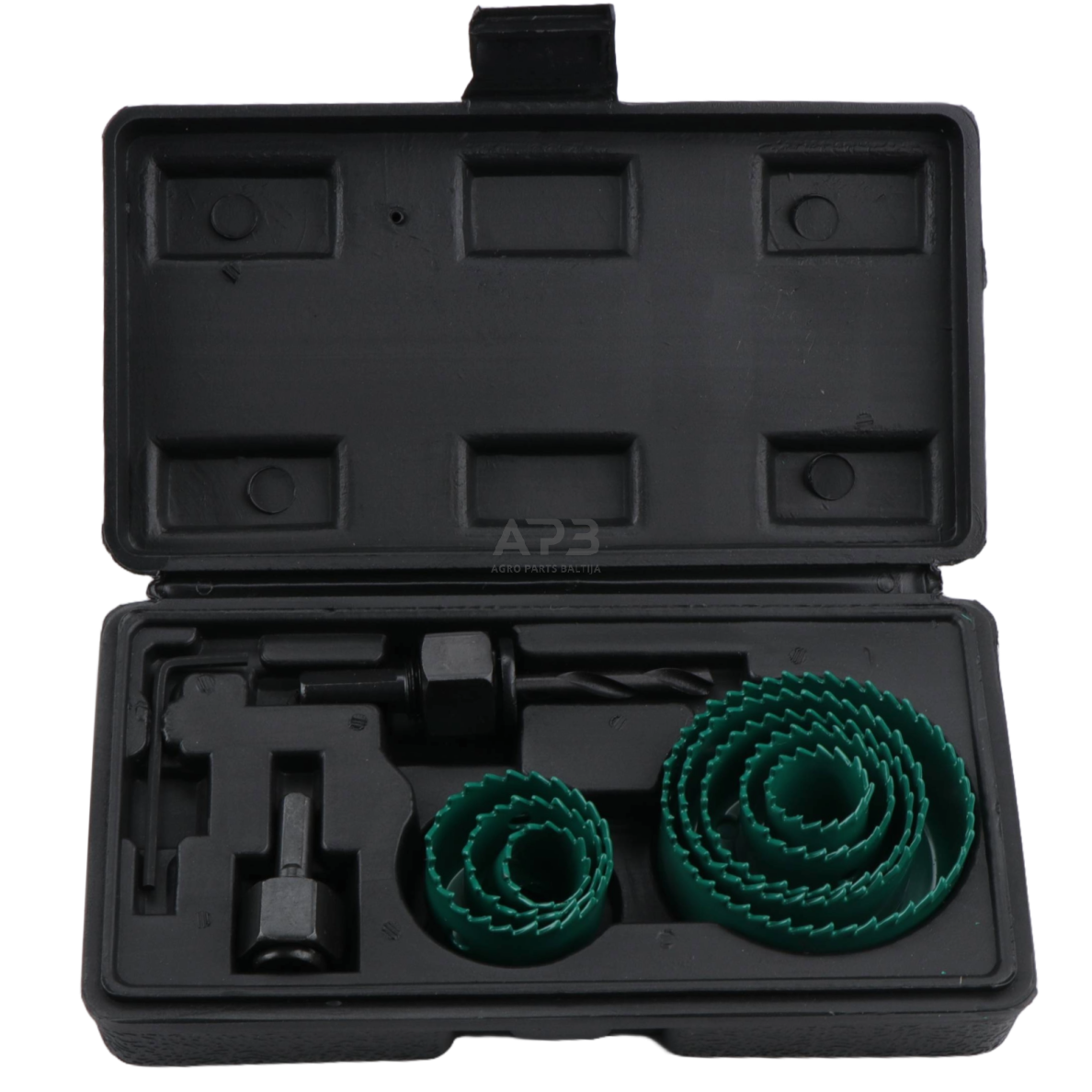 Gręžimo karūnų medžiui rinkinys 11vnt. 19/64mm Gręžimo karūnų medžiui rinkinys 11vnt. 19/64mm