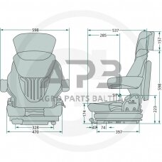 GRAMMER sėdynė Primo L MSG 75G/521, 2401104725