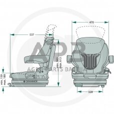 GRAMMER sėdynė PRIMO XL MSG 75GL/521, 2401293489