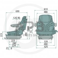 GRAMMER sėdynė Primo XL Plus MSG75G/721, 2401247727