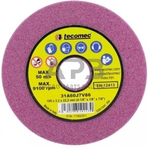 Grandinių galandinimo diskas Tecomec 105,00 x 22,20 x 3,20 mm