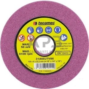 Grandinių galandinimo diskas Tecomec 105,00 x 22,20 x 6,00 mm Grandinių galandinimo diskas Tecomec 105,00 x 22,20 x 6,00 mm