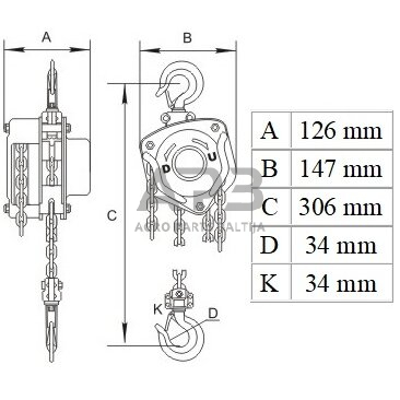 Grandininė gervė 1t 1 Grandininė gervė 1t 1