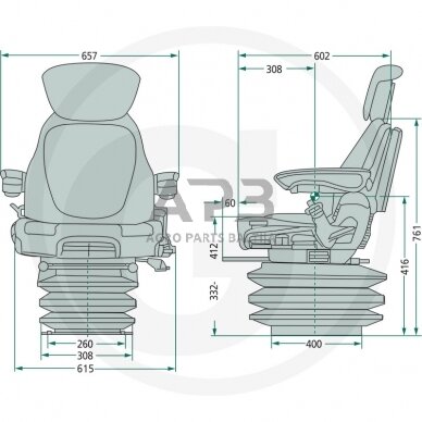 GRAMMER sėdynė Maximo Evolution Dynamic MSG 95EL/741, 2401288764 1