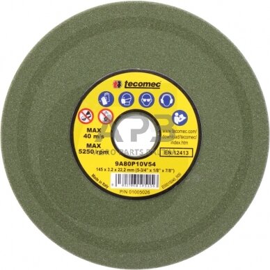 Grandinių galandinimo diskas Tecomec 145,00 x 22,20 x 3,20 mm