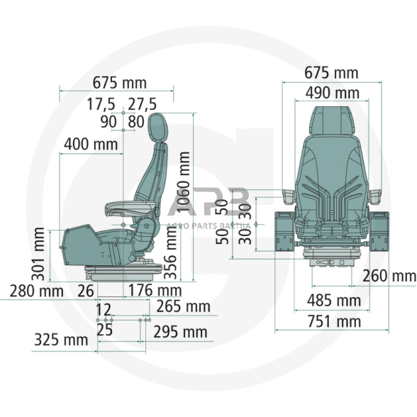 GRAMMER sėdynė Actimo M MSG85/722, 2401047730 1 GRAMMER sėdynė Actimo M MSG85/722, 2401047730 1