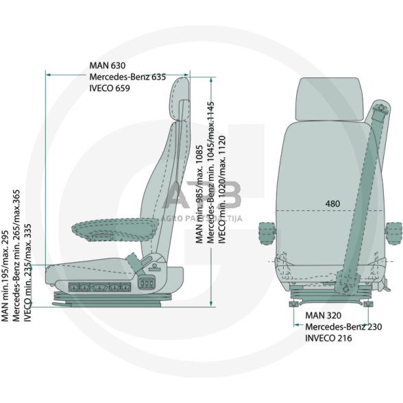 GRAMMER sėdynė Arizona Basic MSG90.3G, 2401040672 1 GRAMMER sėdynė Arizona Basic MSG90.3G, 2401040672 1