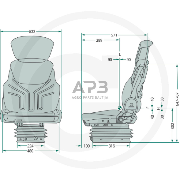 GRAMMER sėdynė Comfort Basic W MSG83/721 2401047331 1 GRAMMER sėdynė Comfort Basic W MSG83/721 2401047331 1