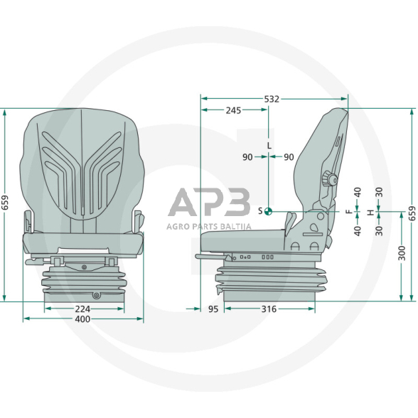 GRAMMER sėdynė Compacto Comfort S MSG93/511, 2401289043 1 GRAMMER sėdynė Compacto Comfort S MSG93/511, 2401289043 1