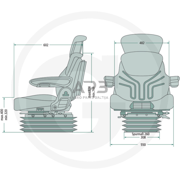 GRAMMER sėdynė Maximo Dynamic DDS MSG95AL/741, 2401288545 1 GRAMMER sėdynė Maximo Dynamic DDS MSG95AL/741, 2401288545 1