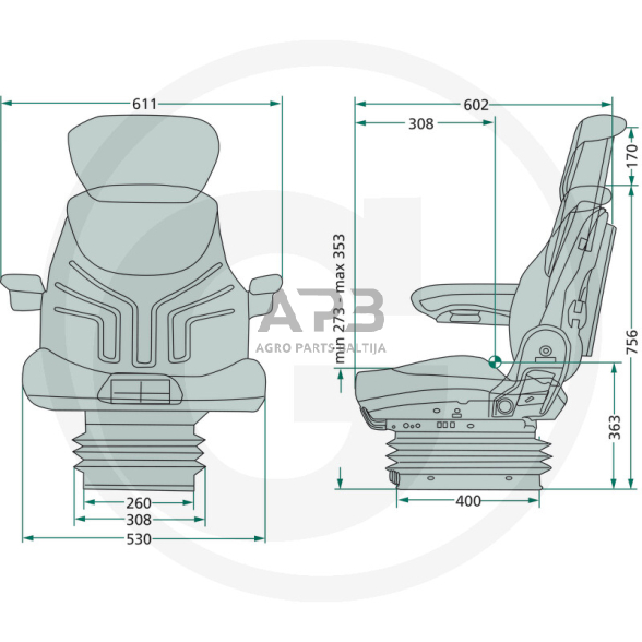 GRAMMER sėdynė Maximo Professional (MSG 95AL/731), 2401288547 1 GRAMMER sėdynė Maximo Professional (MSG 95AL/731), 2401288547 1