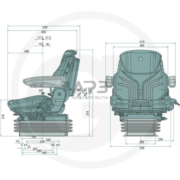 GRAMMER sėdynė Maximo XXL MSG95AL/731, 2401292187 1 GRAMMER sėdynė Maximo XXL MSG95AL/731, 2401292187 1