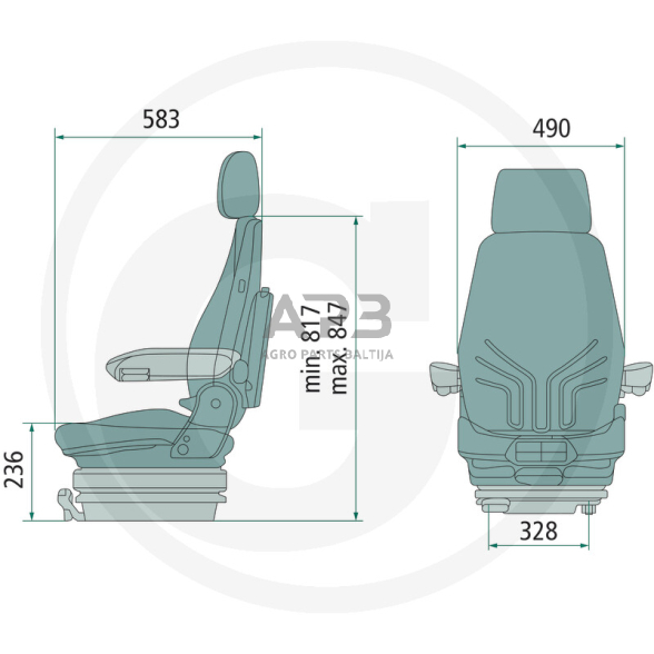 GRAMMER sėdynė MSG 75G/722, 2402010111 1 GRAMMER sėdynė MSG 75G/722, 2402010111 1