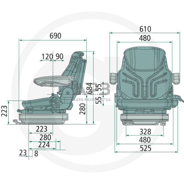 GRAMMER sėdynė Primo XL Plus MSG75G/721, 2401247727 1 GRAMMER sėdynė Primo XL Plus MSG75G/721, 2401247727 1