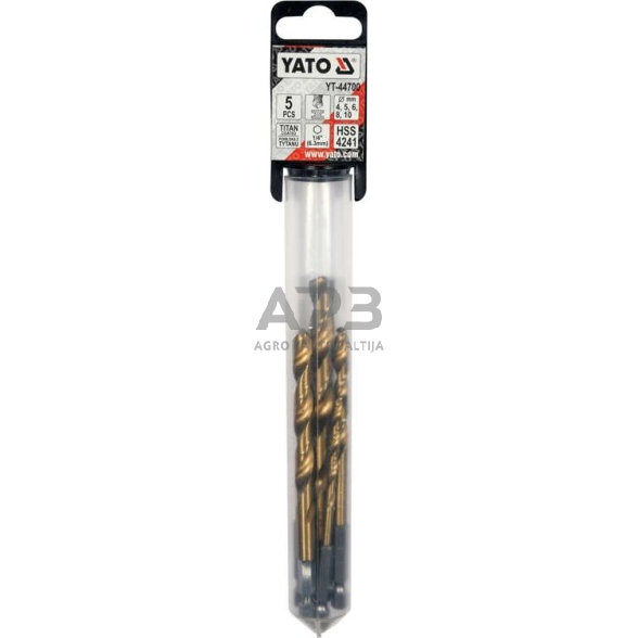 Grąžtų rinkinys HSS 1/4" (5vnt)(titano) 4.0-10.0mm 1 Grąžtų rinkinys HSS 1/4" (5vnt)(titano) 4.0-10.0mm 1