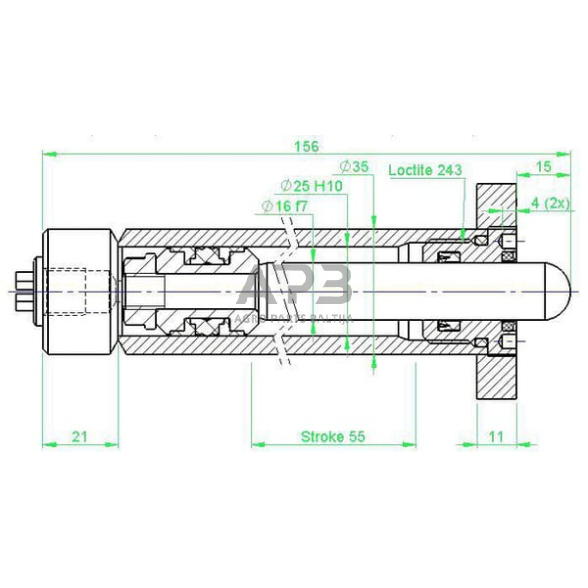 Hidraulinis cilindras greito paleidimo D162555CW0 2 Hidraulinis cilindras greito paleidimo D162555CW0 2