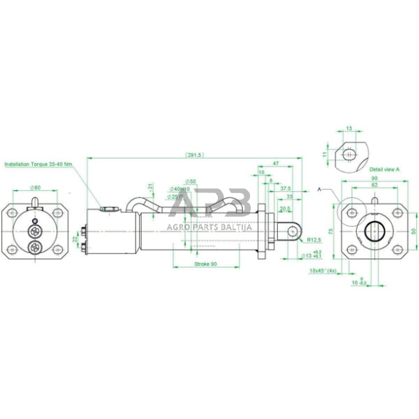 Hidraulinis cilindras greito paleidimo D254090CW1CV 2 Hidraulinis cilindras greito paleidimo D254090CW1CV 2