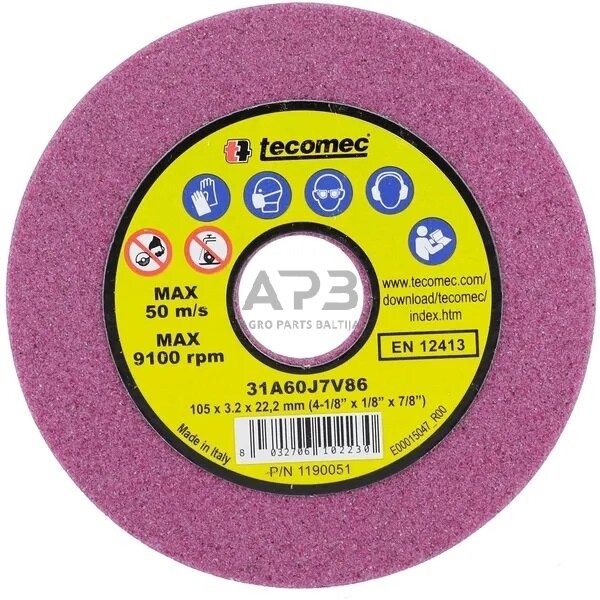 Grandinių galandinimo diskas Tecomec 105,00 x 22,20 x 3,20 mm