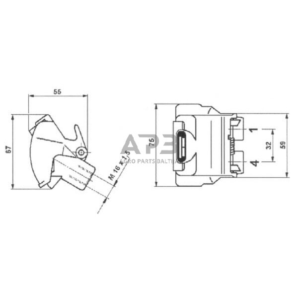 Greita jungtis Wabco „Duomatic“ M16x1.5 4528040120 6 Greita jungtis Wabco „Duomatic“ M16x1.5 4528040120 6