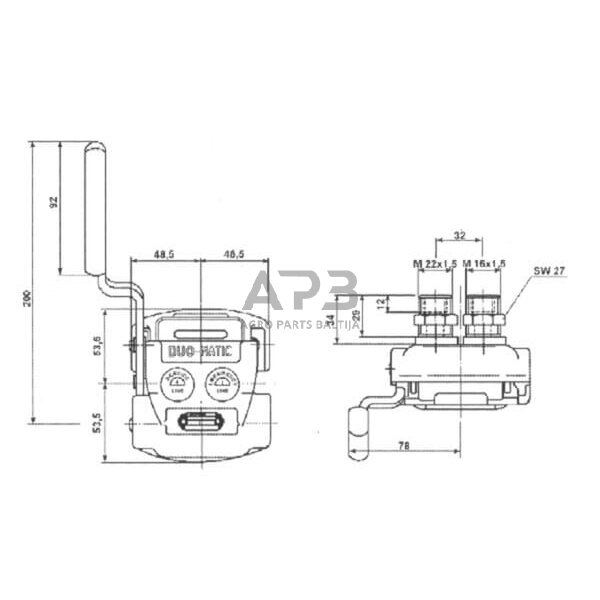Greito atleidimo jungtis Wabco Duo-Matic 4528020090 3