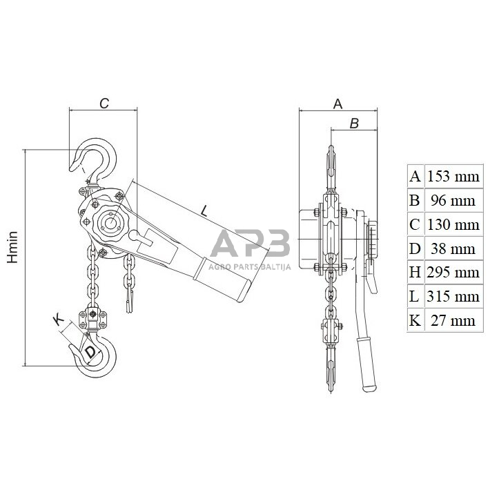 Grandininė gervė su svertu 1t 2