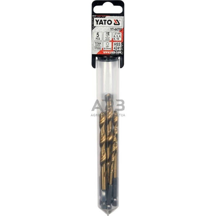 Grąžtų rinkinys HSS 1/4" (5vnt)(titano) 4.0-10.0mm 1 Grąžtų rinkinys HSS 1/4" (5vnt)(titano) 4.0-10.0mm 1