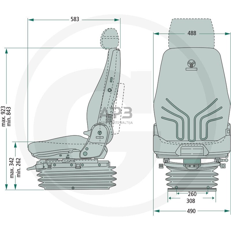 GRAMMER sėdynė Actimo XL MSG 95A/722, 2401294557 1 GRAMMER sėdynė Actimo XL MSG 95A/722, 2401294557 1