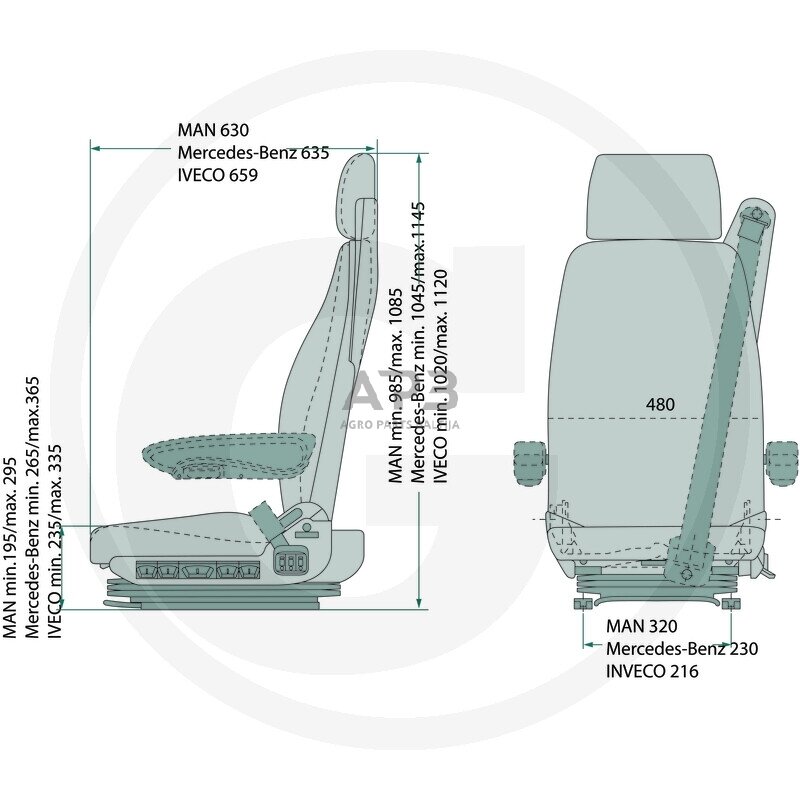 GRAMMER sėdynė Arizona Basic MSG90.3G, 2401040672 1