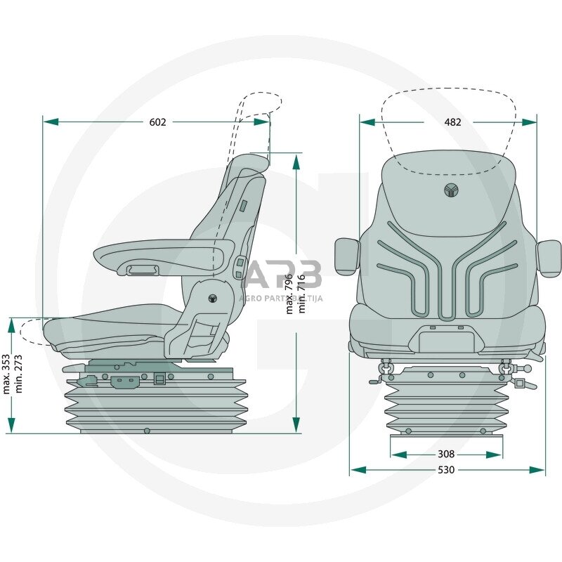 GRAMMER sėdynė Maximo Comfort Plus (MSG 95A/731), 2401288546 1 GRAMMER sėdynė Maximo Comfort Plus (MSG 95A/731), 2401288546 1