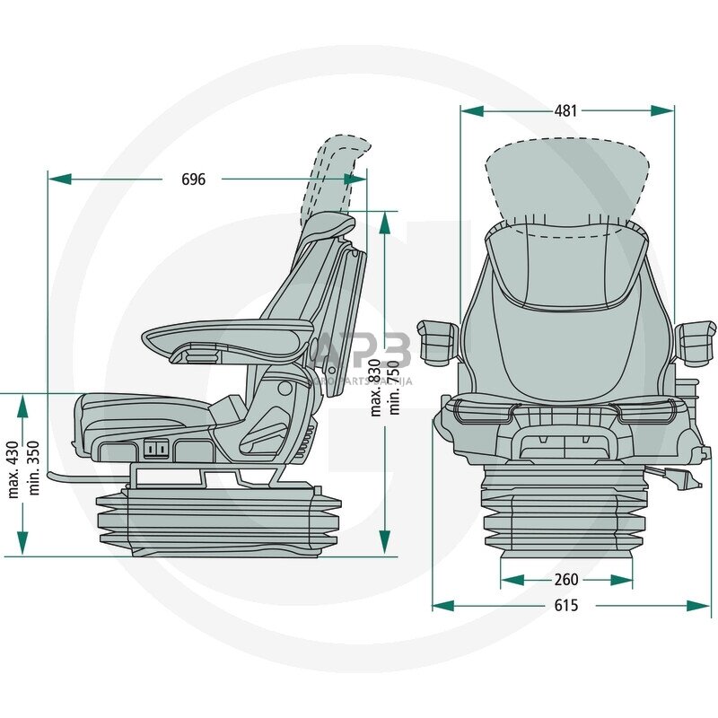 GRAMMER sėdynė Maximo Evolution Active MSG95EAC/741, 2401288762 1 GRAMMER sėdynė Maximo Evolution Active MSG95EAC/741, 2401288762 1