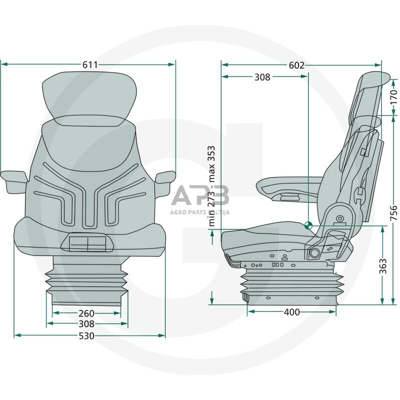GRAMMER sėdynė Maximo Professional (MSG 95AL/731), 2401288547 1 GRAMMER sėdynė Maximo Professional (MSG 95AL/731), 2401288547 1