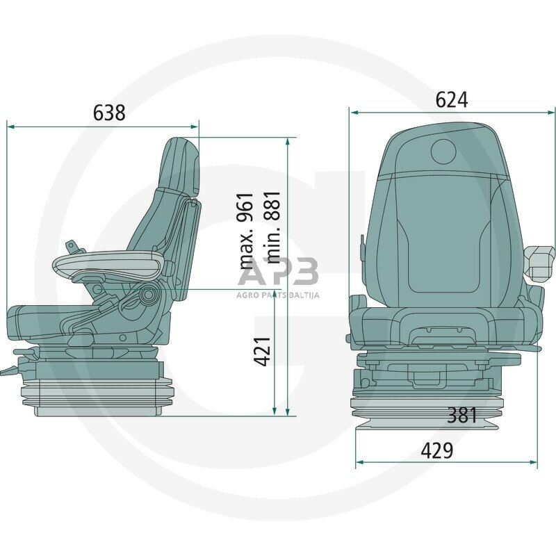 GRAMMER sėdynė MAXIMO XT Dynamic Plus MSG97AL/741, 2401340888 1 GRAMMER sėdynė MAXIMO XT Dynamic Plus MSG97AL/741, 2401340888 1