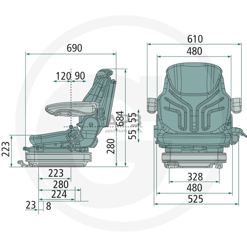 GRAMMER sėdynė Primo XL Plus MSG75G/721, 2401247727 1 GRAMMER sėdynė Primo XL Plus MSG75G/721, 2401247727 1