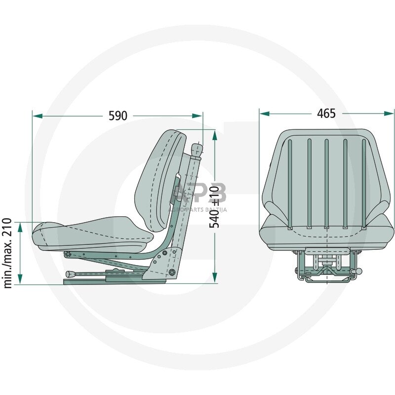 GRAMMER sėdynė traktoriui DS 44/1 B 2402052165 1 GRAMMER sėdynė traktoriui DS 44/1 B 2402052165 1