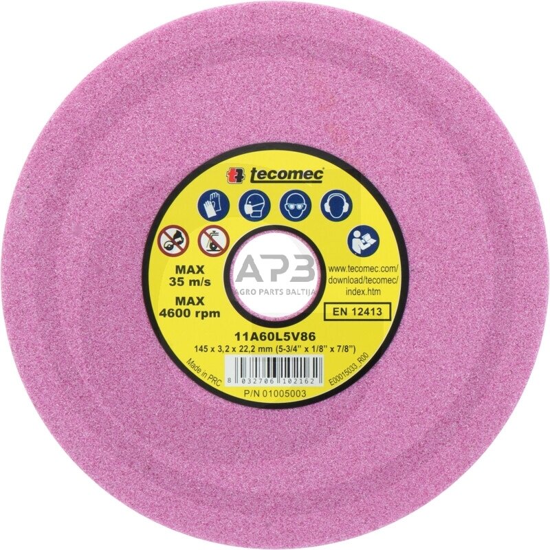 Grandinių galandinimo diskas Tecomec 145,00 x 22,20 x 8,00 mm Grandinių galandinimo diskas Tecomec 145,00 x 22,20 x 8,00 mm