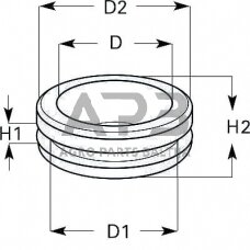 Guminė korpusinė įvorė 10x8,0x1,5mm  Hella 9GT999148411