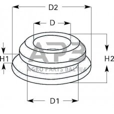 Guminė korpusinė įvorė 7x10x1.3mm KB2306