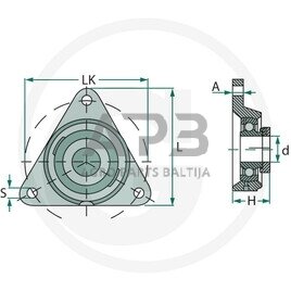 Guolių mazgas korpusinis guolis FAG PCFTR 35 1 Guolių mazgas korpusinis guolis FAG PCFTR 35 1