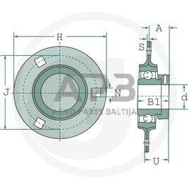 Guolių mazgas korpusinis guolis FAG RA30 1 Guolių mazgas korpusinis guolis FAG RA30 1
