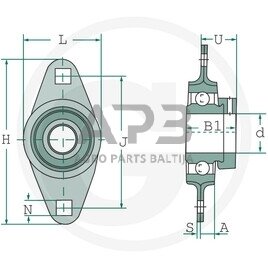 Guolių mazgas korpusinis guolis FAG RAT20 1 Guolių mazgas korpusinis guolis FAG RAT20 1