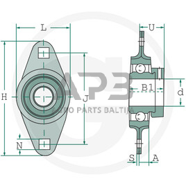 Guolių mazgas korpusinis guolis FAG RAT30 1 Guolių mazgas korpusinis guolis FAG RAT30 1
