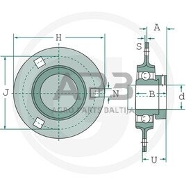 Guolių mazgas korpusinis guolis FAG RAY35 1 Guolių mazgas korpusinis guolis FAG RAY35 1