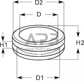 Guminė korpusinė įvorė 12x7,5x3,0mm Hella 9GT999148381