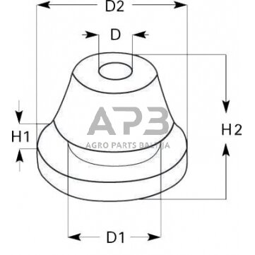 Guminė korpusinė įvorė 2x6x1.5mm KB2302 1 Guminė korpusinė įvorė 2x6x1.5mm KB2302 1